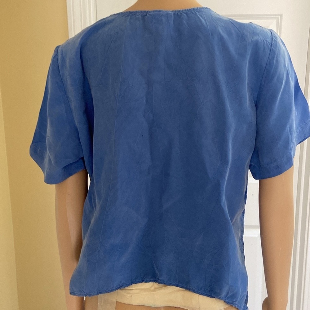 Rabbit Rabbit Rabbit Designs Blue Vintage size 10 medium Short Sleeve Top - Picture 4 of 10